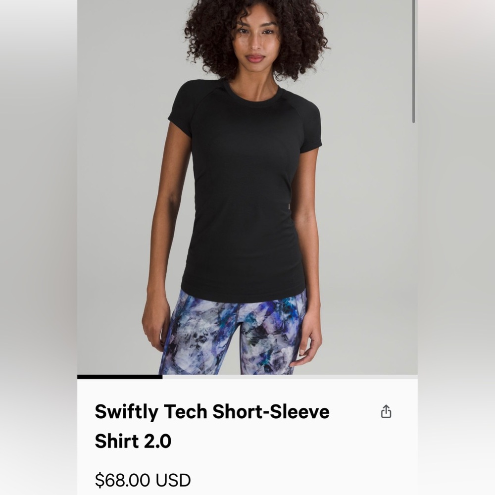 Lululemon Athletica Black Swiftly Tech shirt